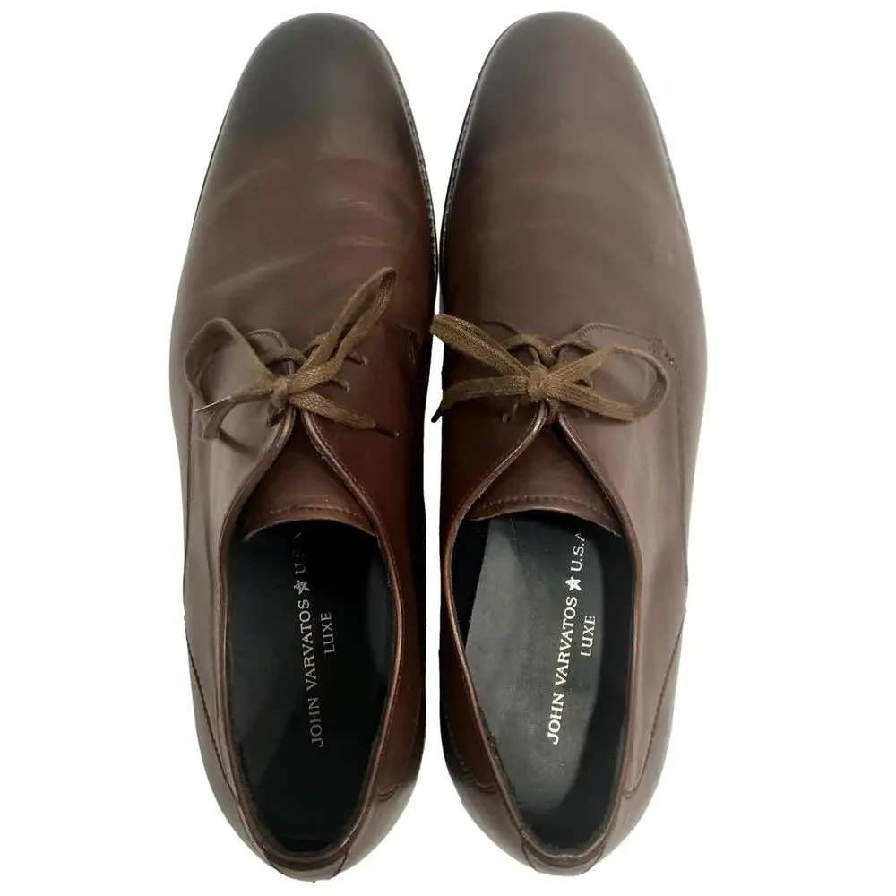 John Varvatos Luxe Lace Up Leather Oxfords Brown | Men 9.5 EUC